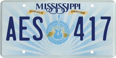 MS license plate AES417