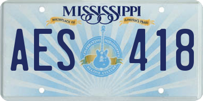 MS license plate AES418
