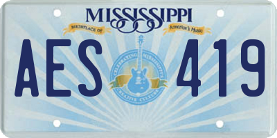 MS license plate AES419