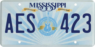 MS license plate AES423