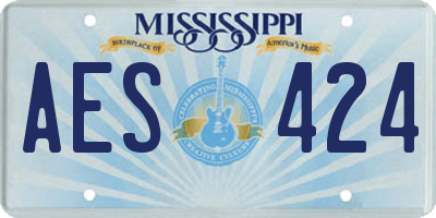 MS license plate AES424