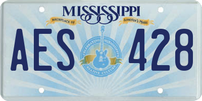 MS license plate AES428