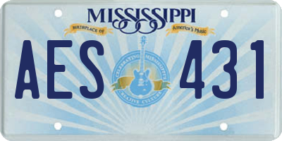 MS license plate AES431