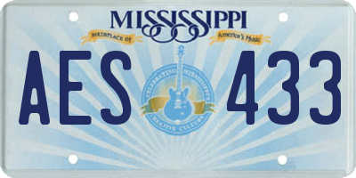 MS license plate AES433