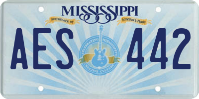 MS license plate AES442