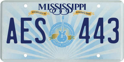 MS license plate AES443