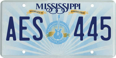 MS license plate AES445
