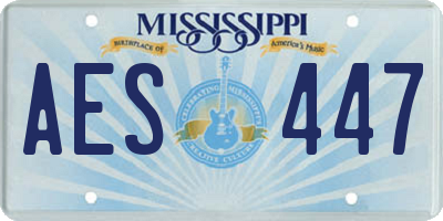 MS license plate AES447