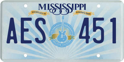 MS license plate AES451