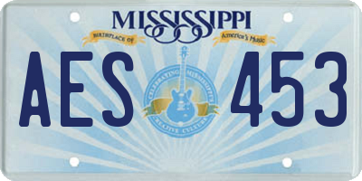 MS license plate AES453