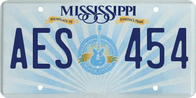MS license plate AES454