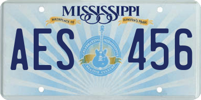 MS license plate AES456
