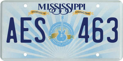 MS license plate AES463