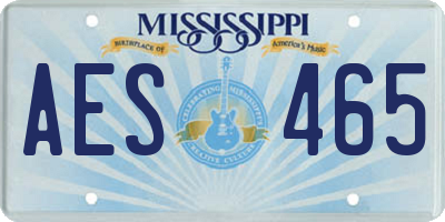 MS license plate AES465