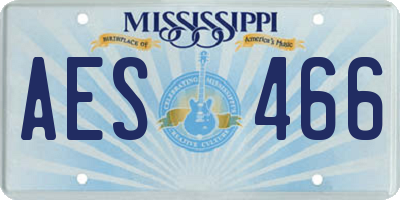 MS license plate AES466
