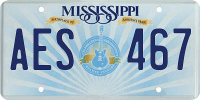 MS license plate AES467