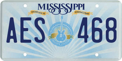 MS license plate AES468