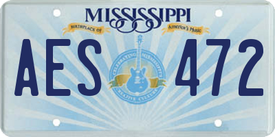 MS license plate AES472