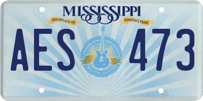 MS license plate AES473