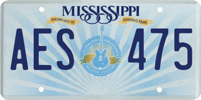 MS license plate AES475