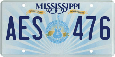 MS license plate AES476