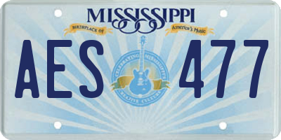 MS license plate AES477