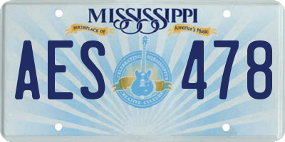 MS license plate AES478