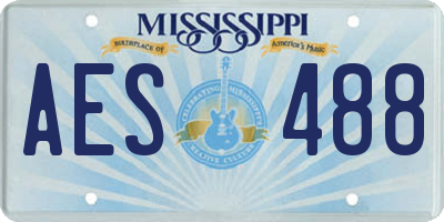 MS license plate AES488
