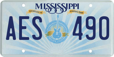 MS license plate AES490