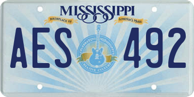 MS license plate AES492