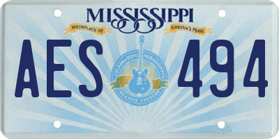 MS license plate AES494
