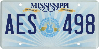 MS license plate AES498