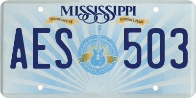MS license plate AES503