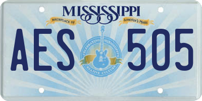 MS license plate AES505