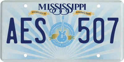 MS license plate AES507