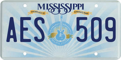 MS license plate AES509