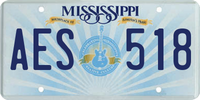 MS license plate AES518