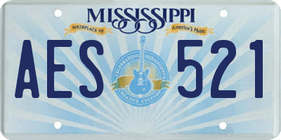 MS license plate AES521