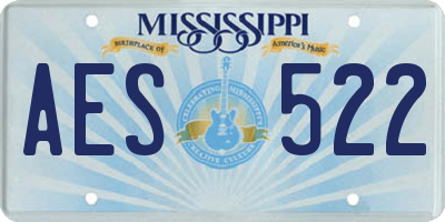 MS license plate AES522