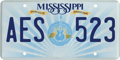 MS license plate AES523