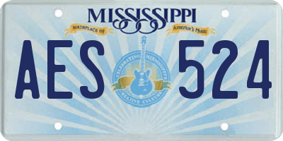 MS license plate AES524