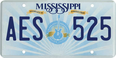 MS license plate AES525