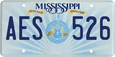 MS license plate AES526