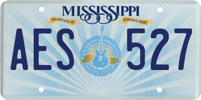MS license plate AES527