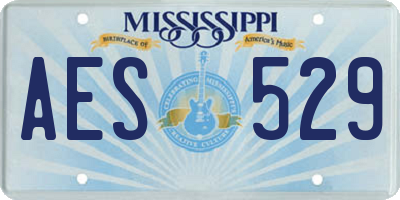 MS license plate AES529