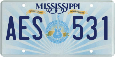 MS license plate AES531