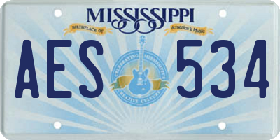 MS license plate AES534