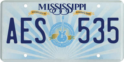 MS license plate AES535
