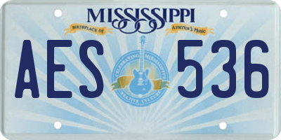 MS license plate AES536