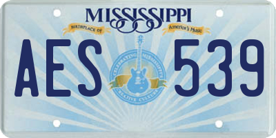 MS license plate AES539
